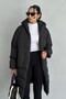 Women's Black Hooded Long Puffer Coat - Oversized Thick Coat Winter Waterproof