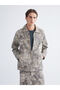 Xside Gray Comfortable Fit Long Sleeve Gabardine Men's Shirt Jacket
