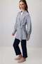 Side Tie Striped Shirt Navy Blue - 2