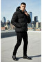 Men's Coat Black Winter Coat Water and Cold Resistant Fur Collar Puffer Coat Coat Hooded Coat - 5