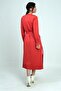 Women's Long Cardigan with Button Detail on the Sleeves, Pockets, and Side Slits - 4