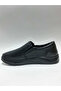 Genuine Leather Laceless Flexible Black Daily Rubber Sole Winter Men's Shoes - 3