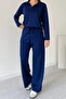 Women's Modal Fabric Polo Neck Long Sleeve Suit 1126 - 5
