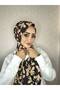 Dp8 Patterned Pera Ready-To-Wear Shawl with Snap Fasteners from the Chin Gold - 7