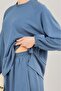 Women's Soft Textured Modal Skirt Set Indigo - 7