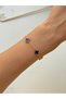 316L Steel Dark Blue Mini Bracelet Women's Bracelet Double Sided Bracelet Gold - 3