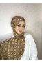 Dp24 Patterned Pera Ready-To-Wear Shawl with Snap Fasteners from the Chin Gold - 6