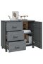 Sideboard HAMAR Dark Grey 90x40x80 cm Solid Pinewood - 5