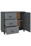 Sideboard HAMAR Dark Grey 90x40x80 cm Solid Pinewood - 4