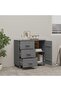 Sideboard HAMAR Dark Grey 90x40x80 cm Solid Pinewood - 6
