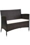Garden Bench 106 cm Poly Rattan Brown