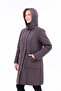 Women's Fur Quilted Coat - Water Repellent Plus Size Winter Coat - Mg001 - 6
