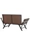 Garden Bench with Cushions 176 cm Brown Poly Rattan - 4