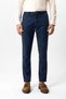 Navy Blue Slim Fit Cotton Waist Tie Side Pocket Chino Trousers - 2