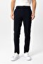 Navy Blue Smart Fit Elastic Waist Side Pocket Casual Trousers - 3