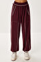 Contrast Stripe Knitted Top and Bottom Set Ldm0008 Bordo - 5