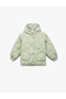 Long Sleeve Buttoned Hooded Quilted Coat
