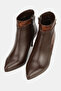 Women's Brown Genuine Natural Leather Size 35-40 Thin Heel Pointed Toe Boots & Booties - 2