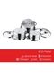Bremen Stainless Steel Saucepot/Casserole/Cooking Pot/Serving Pot Set 6 Pcs-Capacity 1,1.5 & 2 Litre - 6