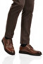 Tan Genuine Leather Lace-Up Men's Classic Shoes