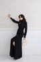 Long Knit Dress with Black Belt Detail - 4