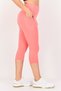 Women Sportswear Fit Running Capri Leggings, Coral - 3