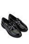 Women's Genuine Leather Black Patent Leather Loafers - 2
