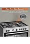90CM Gas Cooker, 5 Burners, Fan-Assisted Oven, Self-Cleaning, Inox - 5