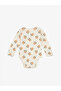 Lcw Baby Ecru Crew Neck Printed Baby Boy Snap Bodysuit - 2