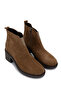 Women's Genuine Leather Tan Suede Heeled Boots - 2