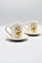 Teddy Bear Gold Teddy Bear Detailed Porcelain Cup Set - for 2 People - 2