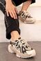 Monica Imported Special Series Special Sole Genuine Leather Women's Sports Shoes Beige - 3