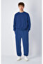 Time Capsule Elastic Cuff Pants Blue Men's Sweatpants -220880-Bs189