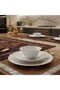 16 Pcs Gold line Opal ware Dinner set 4 Dinner plate 4 Dessert plate 4 Bowl 4 Soup spoon - 5