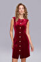 Burgundy Velvet Dress - 2