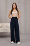 Women's High Waist Wide Leg Wide Leg Elastic Waist Palazzo Pants - 8