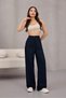 Women's High Waist Wide Leg Wide Leg Elastic Waist Palazzo Pants - 7