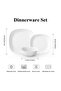 16 Pcs Opal ware Dinner set 4 x Dinner plate 4 x Dessert plate 4 x Bowl 4 x Cup and Saucer - 3