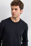 Black Men's Crew Neck Regular Fit Sweater B35W40042 - 4