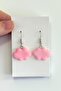 Pink Color Cloud Figured Children's Earrings (Pair) - 2