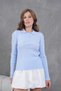 Women's Polo Neck Zipper Detail Ribbed Knit Knitwear Sweater