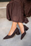 Fiona Bitter Brown Suede Women's Thick Heeled Shoes - 4