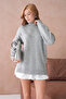 Women's Half Turtleneck Slit Oversized Knitwear Sweater - 5