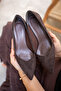 Fiona Bitter Brown Suede Women's Thick Heeled Shoes - 5
