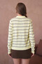 Women's Polo Neck Stripe Detail Hair Knitwear Sweater - 5
