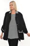 Plus Size (50-56) Jacket Collar Single Button Long Sleeve Two-Piece Suit Women's Blouse - 2