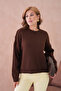 Kadı Bisiklet Yak Lace-Like Knit Oversized Knitwear Sweater - 5