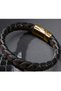 Stylish Casual & Business Model Braided Leather Men's Bracelet with Gold Color Magnetic Steel Clip - 4