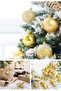 12-Piece Christmas Pine Tree Ornament Set – 4 cm Shiny & Glitter Mixed Ball Ornaments Christmas Pine Tree Ornament - 5