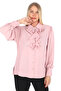Plus Size Epaulet Sleeves Stone Button Ruffle Collar Brooch Detailed Stylish Women's Blouse